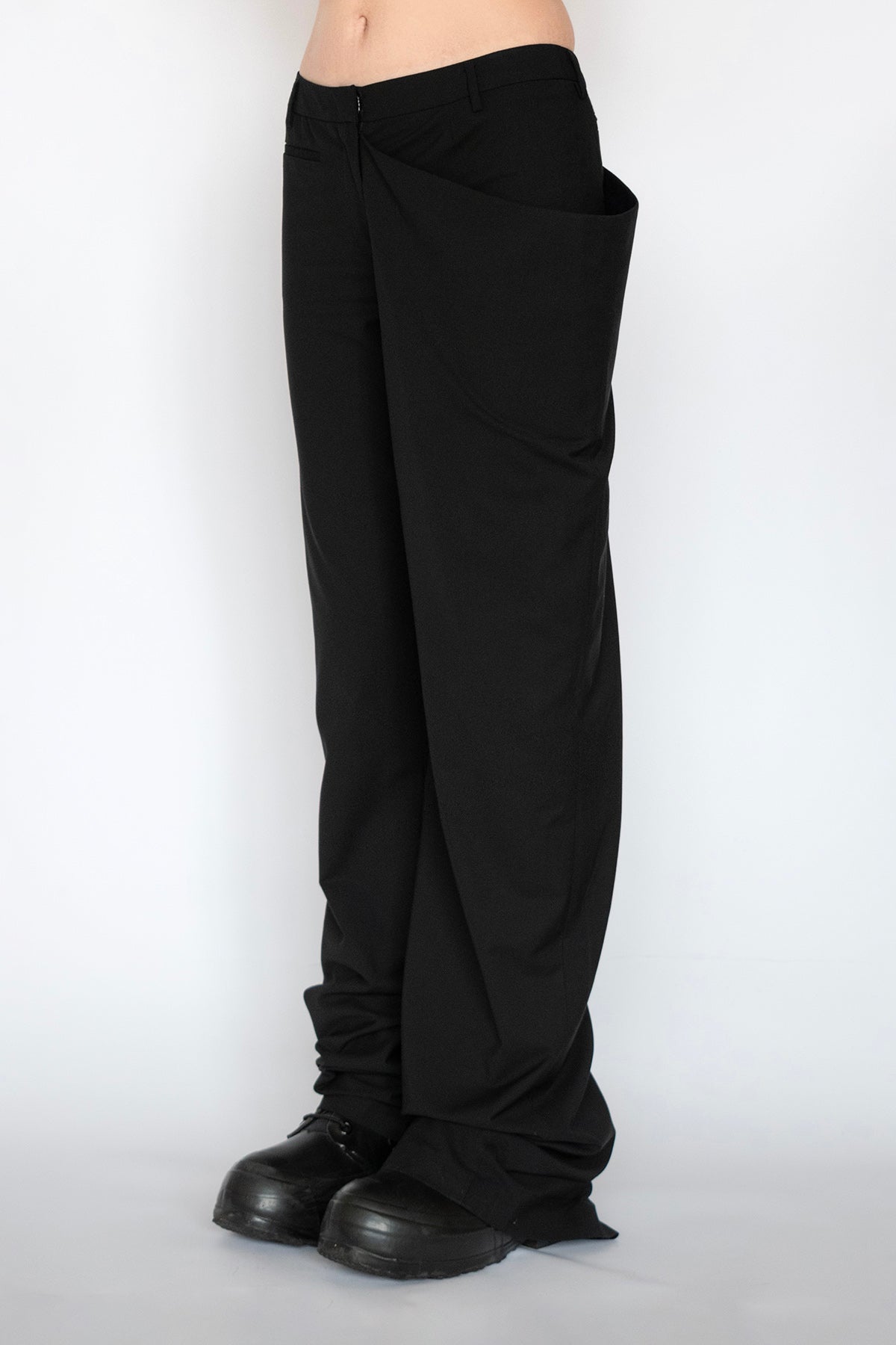 DRAPED TROUSERS in BLACK