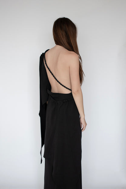 DRAPED TOP in BLACK