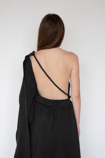 DRAPED TOP in BLACK