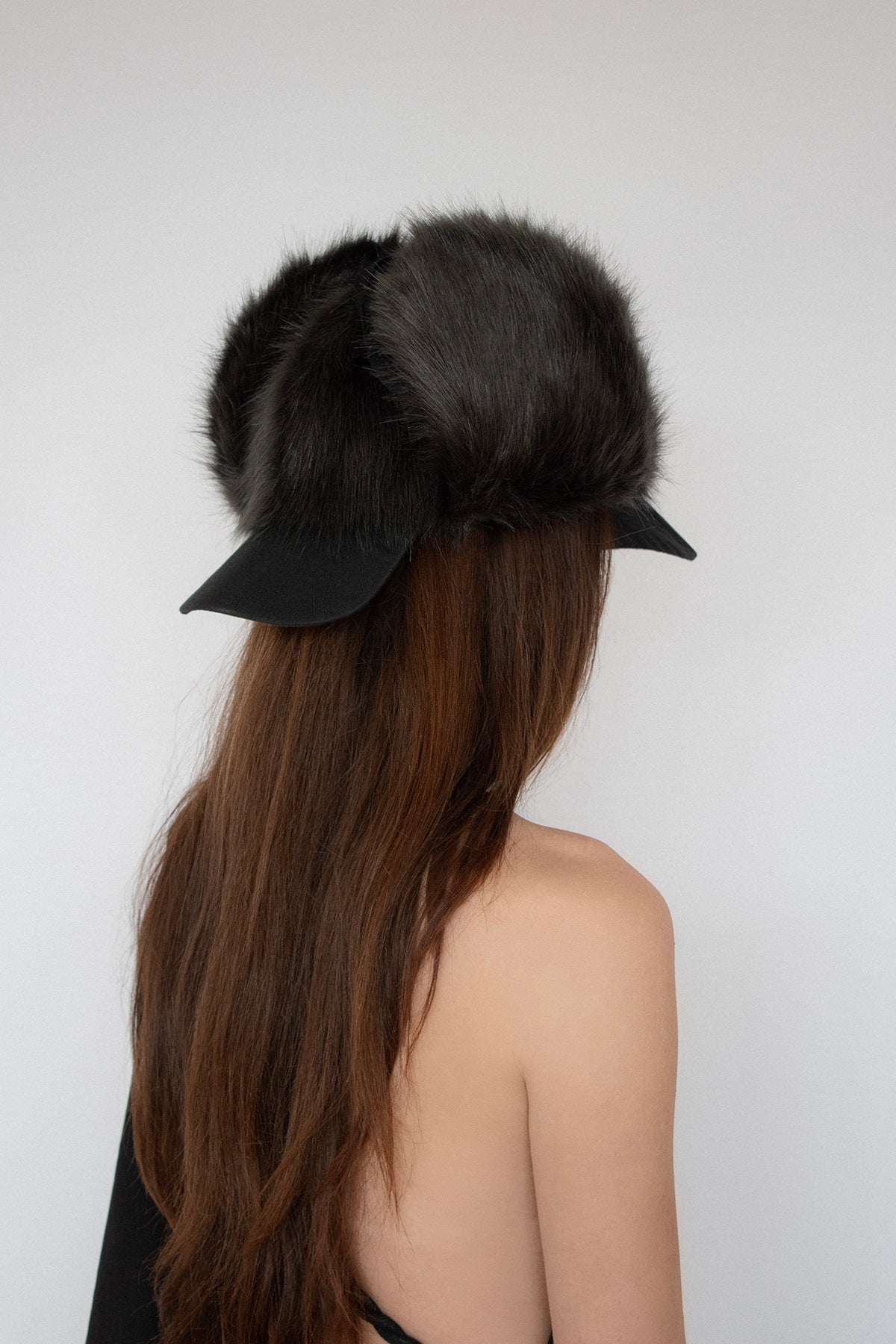 FAUX FUR DEERSTALKER HAT