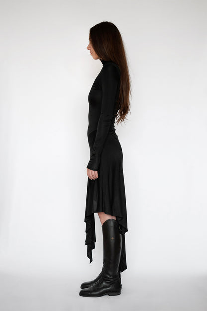 JAMIE TURTLENECK DRESS in BLACK