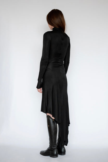 JAMIE TURTLENECK DRESS in BLACK