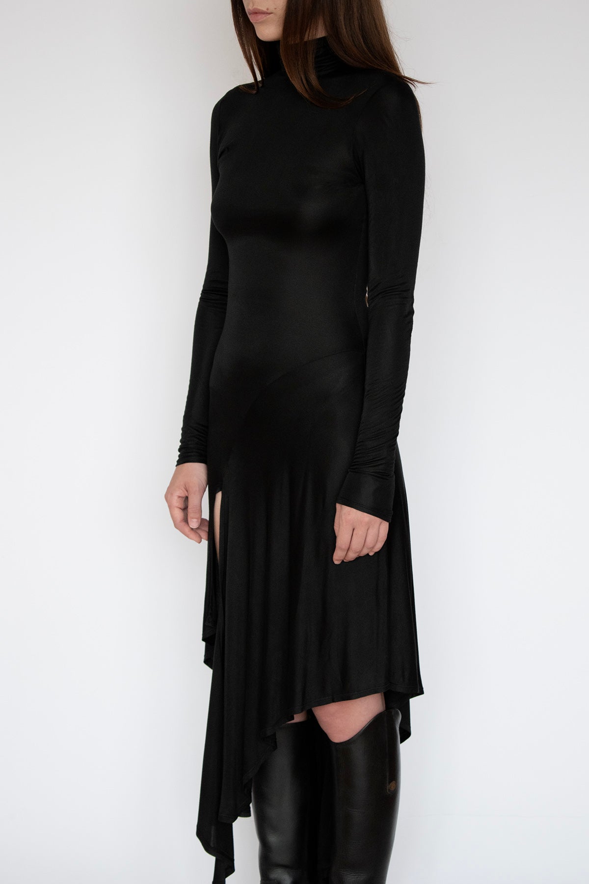 JAMIE TURTLENECK DRESS in BLACK