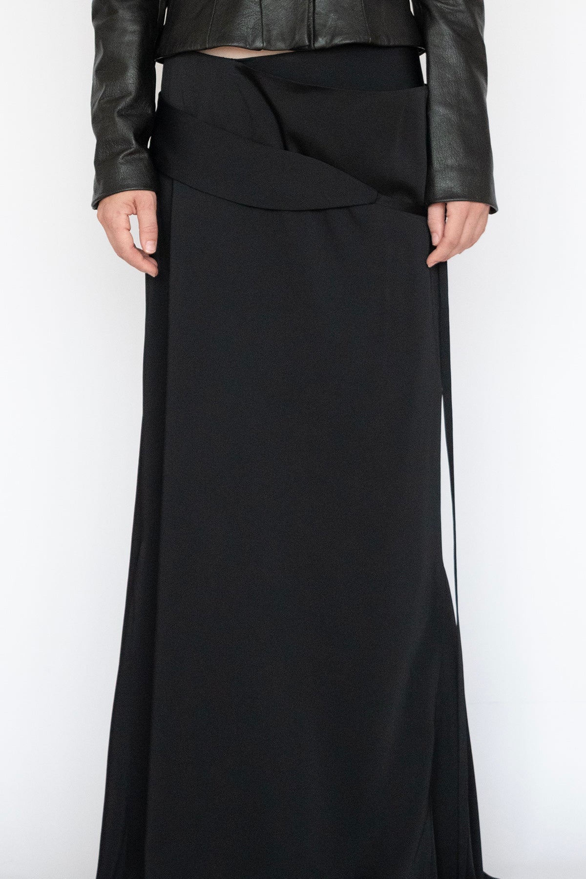 DRAPED SKIRT in BLACK