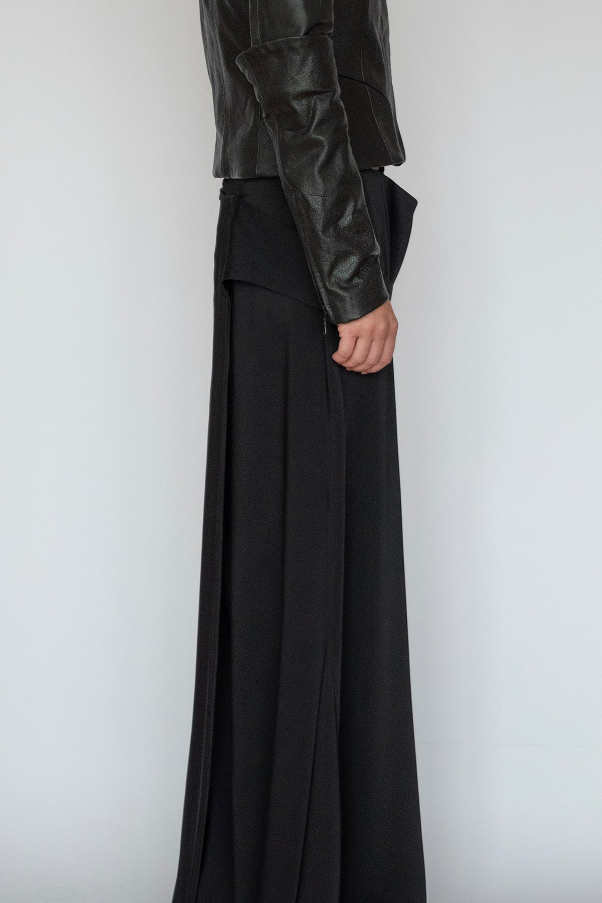 DRAPED SKIRT in BLACK