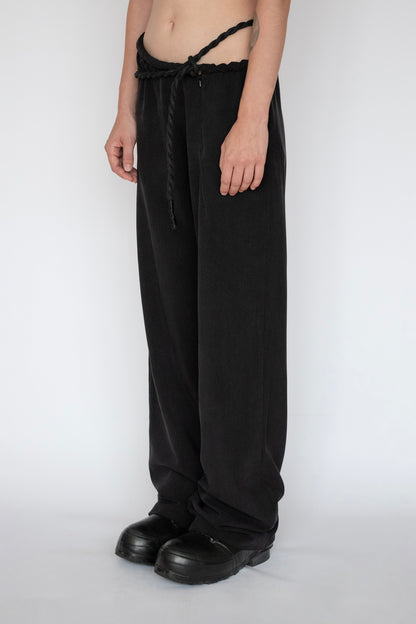 TWISTED CORD TROUSERS in BLACK