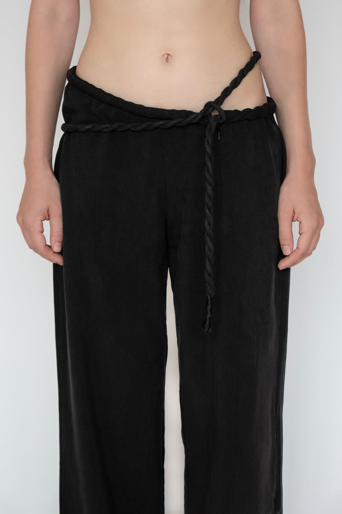 TWISTED CORD TROUSERS in BLACK