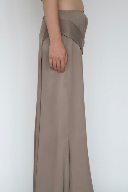 DRAPED SKIRT in TAUPE