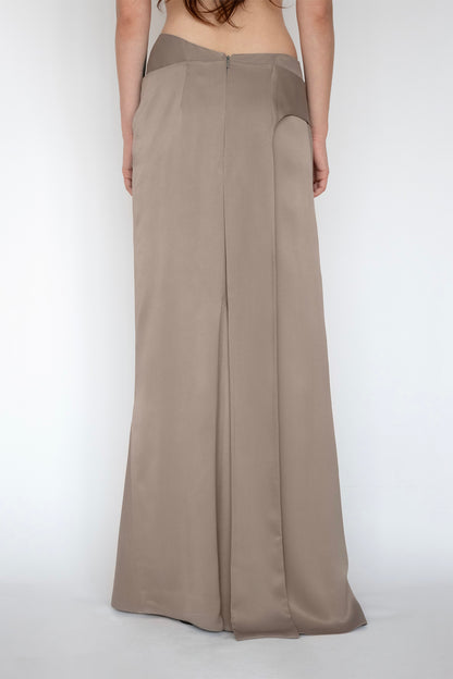 DRAPED SKIRT in TAUPE