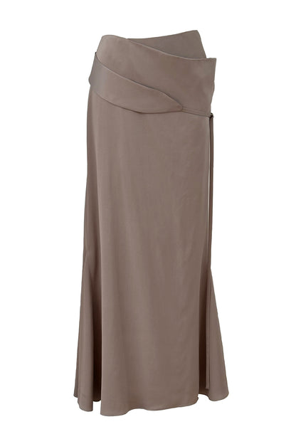 DRAPED SKIRT in TAUPE