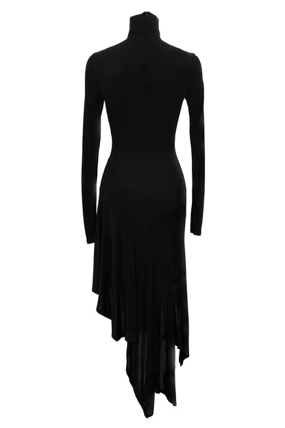 JAMIE TURTLENECK DRESS in BLACK