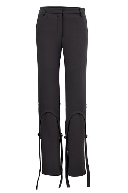 MULTI-STRAP TROUSERS in GREY